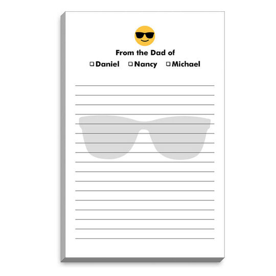 White Emoji Sunglasses Parent Notepads